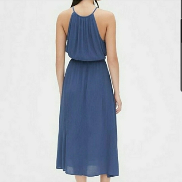 NWOT Gap Crinkle Halter Midi Dress - Picture 2 of 5